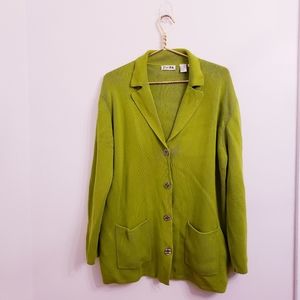 Paradox button down green sweater in size L